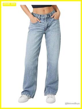 Low-Rise Baggy Wide Leg Jeans High Stretch Y2K Trendy